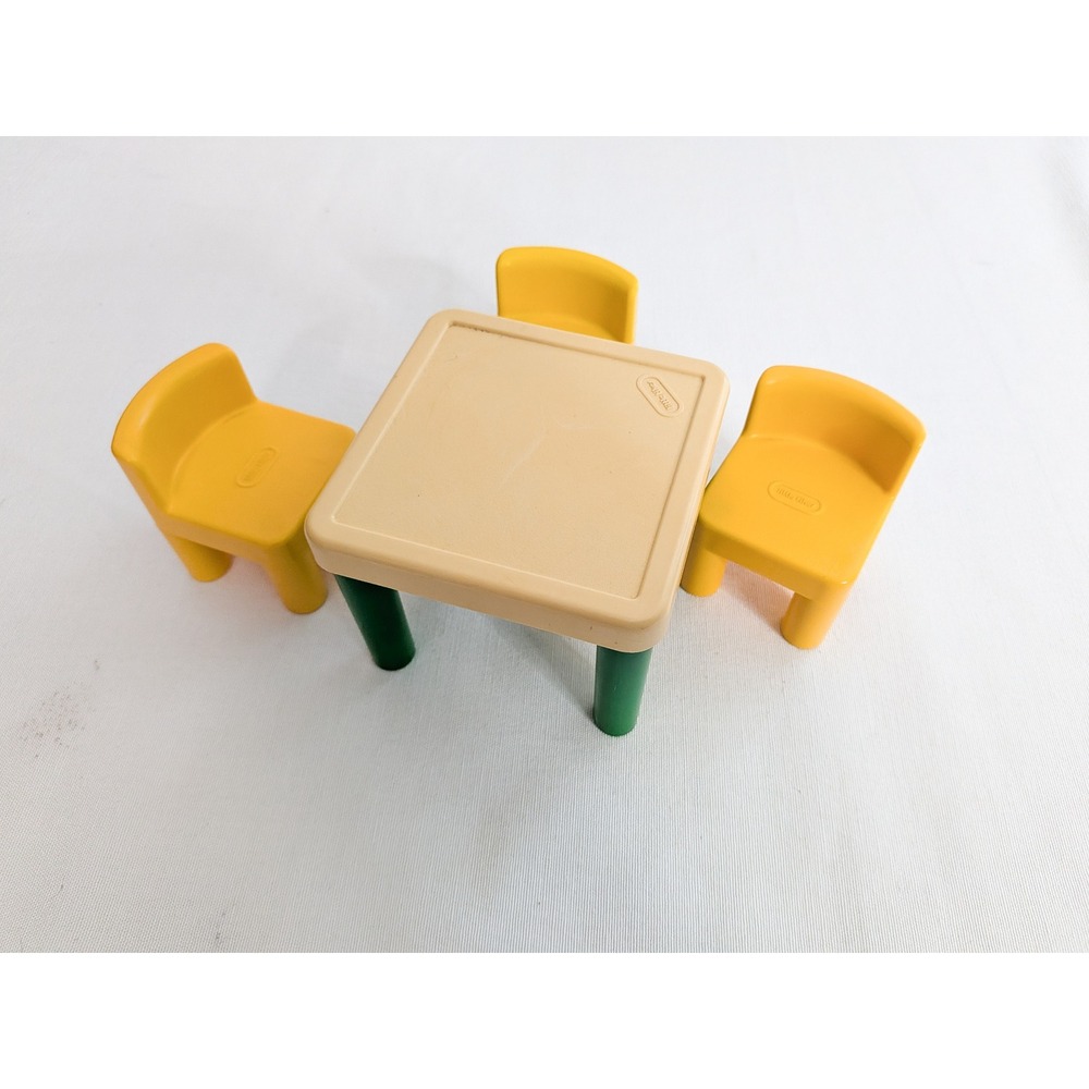 Vintage Little Tikes Dollhouse Furniture 4p Set Chairs Table toys kitchen family